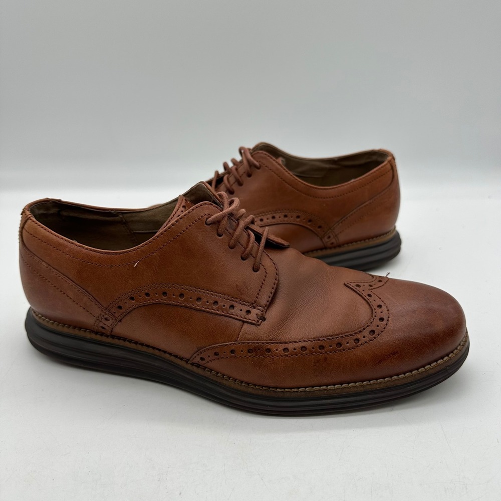 Cole Haan C26472 Mens 9.5M Java Leather OriginalGrand Wingtip Oxford Dress Shoes